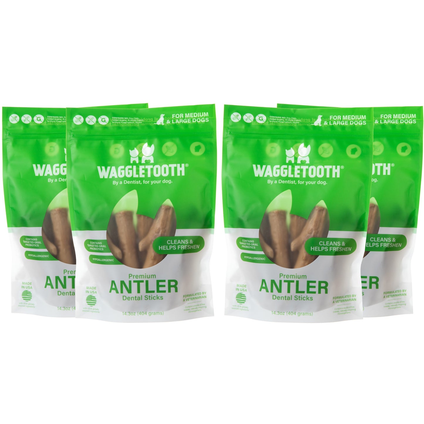 Antler Dental Sticks with Probiotics - 4 Pack